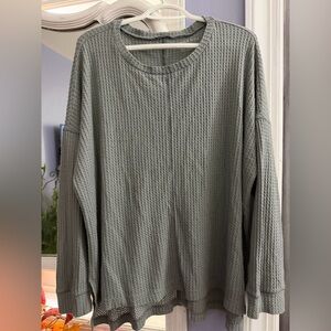 American Eagle Outfitters Gray Waffle Knit Sweater